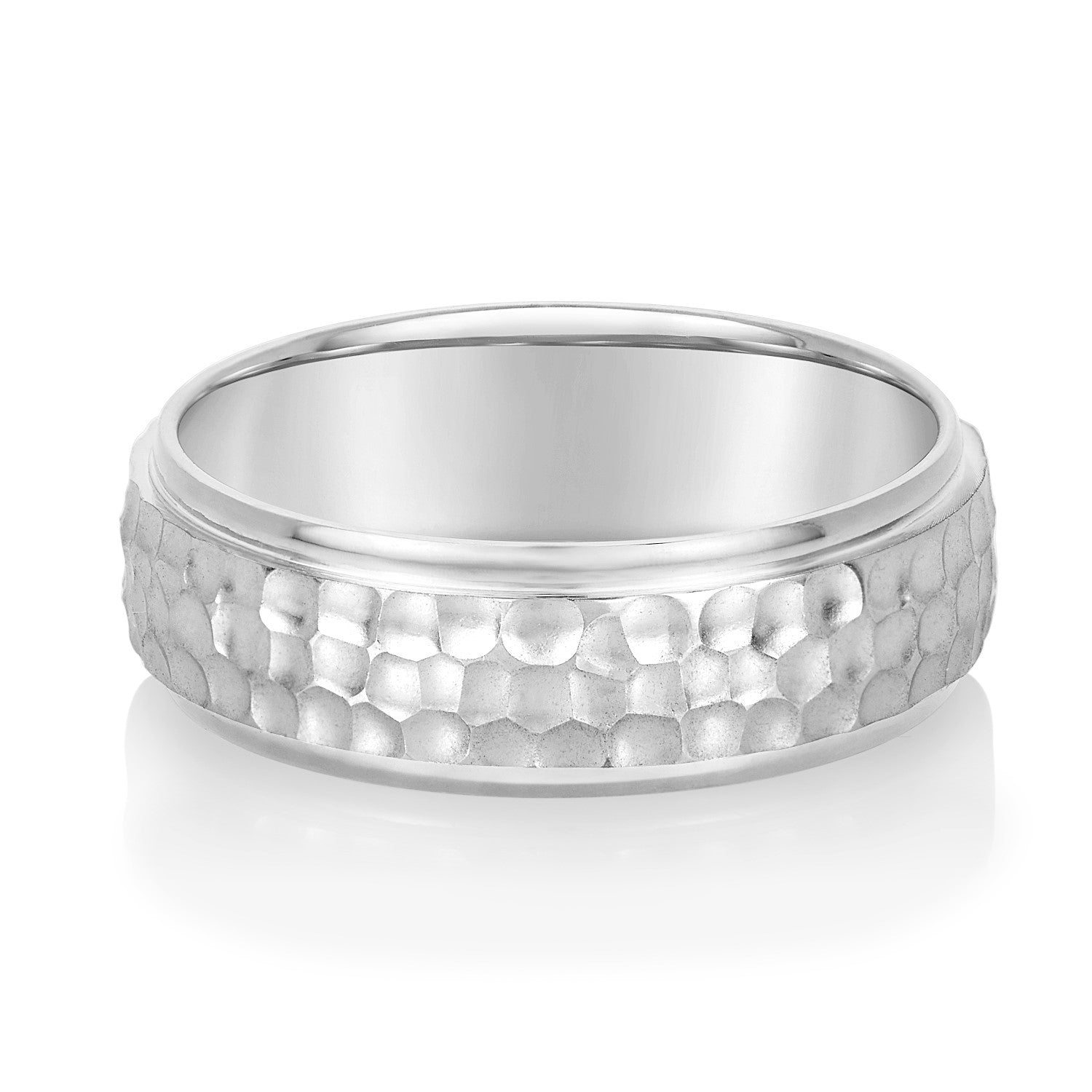 Men's Classic Hammered Step Edge Band-VIRABYANI